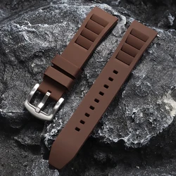 Breathable Waterproof Silicone Sport Strap - Quick Release Replacement Watch Band - 20mm (Brown )