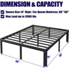 14in High Queen Bed Frame No Box Spring Needed, Heavy Duty Metal Platform Bed Frame Queen Size with Round Corners 3