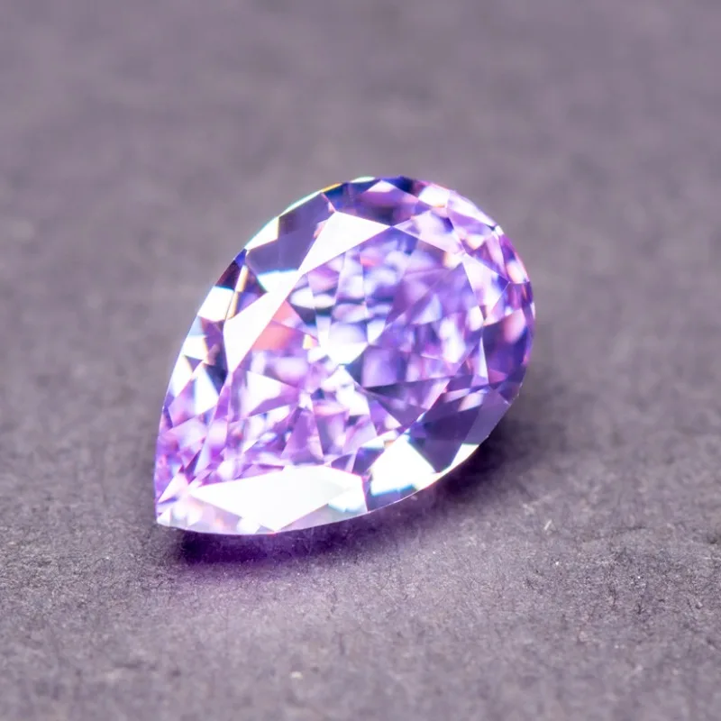 

Cubic Zirconia Pear Shape Purple Color 5A Grade 4k Crushed Ice Cut Charm Beads for DIY Jewelry Making Necklace Main Materials