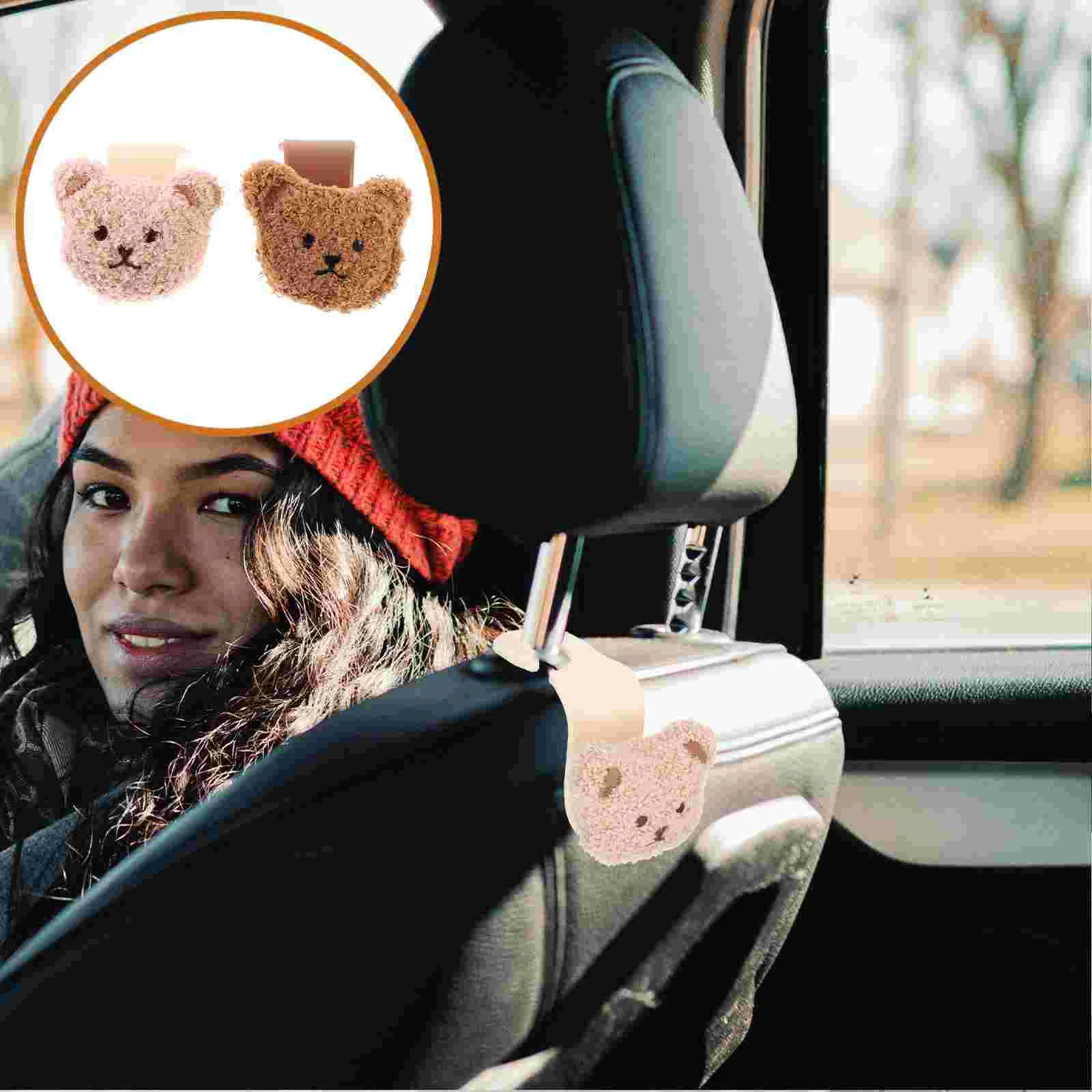 

2 Pcs Car Seat Back Hook Accessories for Women's External Automatic Wallet Hooks Organizers Tote Bag Rear Backrest