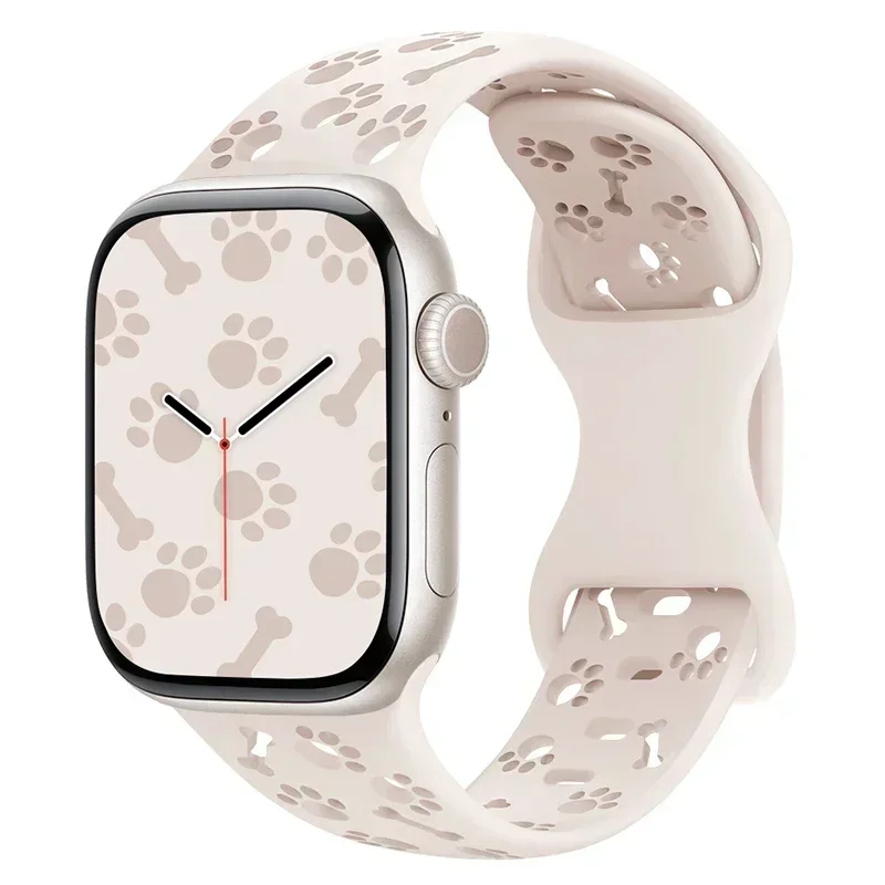 ตัวเลือกสินค้า สายรัดข้อมือซิลิโคนลายอุ้งเท้าสุนัขสำหรับ Apple Watch