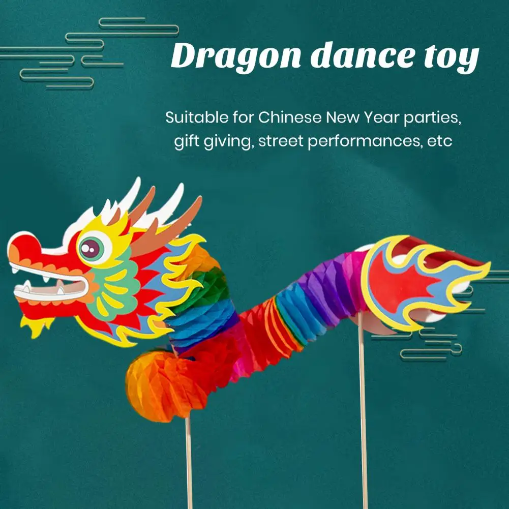 Dragon Dance Toy Realistic Fine Workmanship Extensible Dragon Paper Decoration Festival Hanging DIY Craft Set Spring Festival