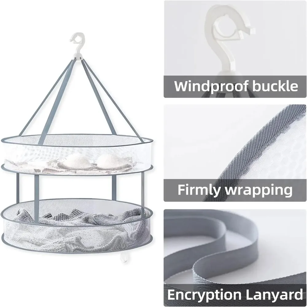 1/2 Layer Drying Net Drying Basket Household Folding Clothes Network Sweater Blouse Anti-deformation Herb Drying Rack 4