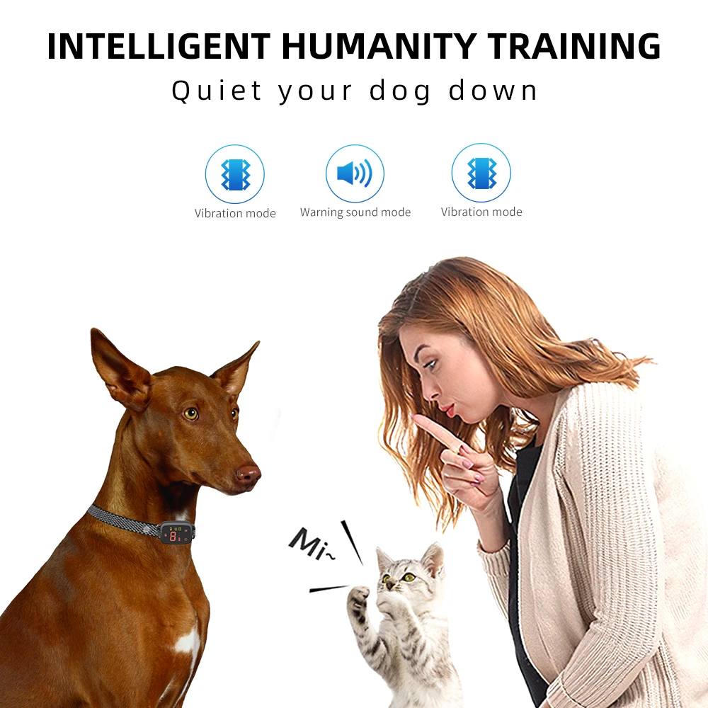 HD Dog Collar Digital with Anti Bark No Sound Remote Control
