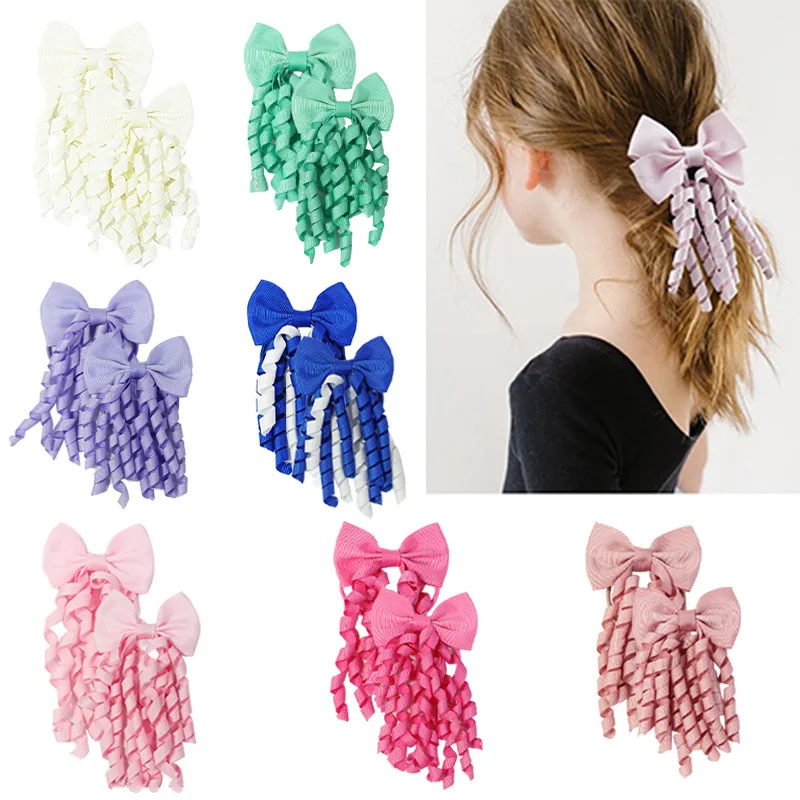 Hair relationships, girl hair ties, ponytail holders, curly ribbons, hair banners, cute circular hair bends, rubber bands, children's hair accessories.
