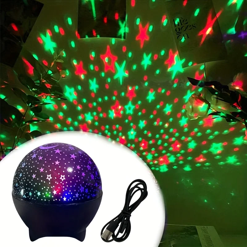 LED 무드등 별빛 하늘 은하 달 프로젝터 조명 자동 색상변환 USB 5V RGB 무드등 아이방 생일파티용