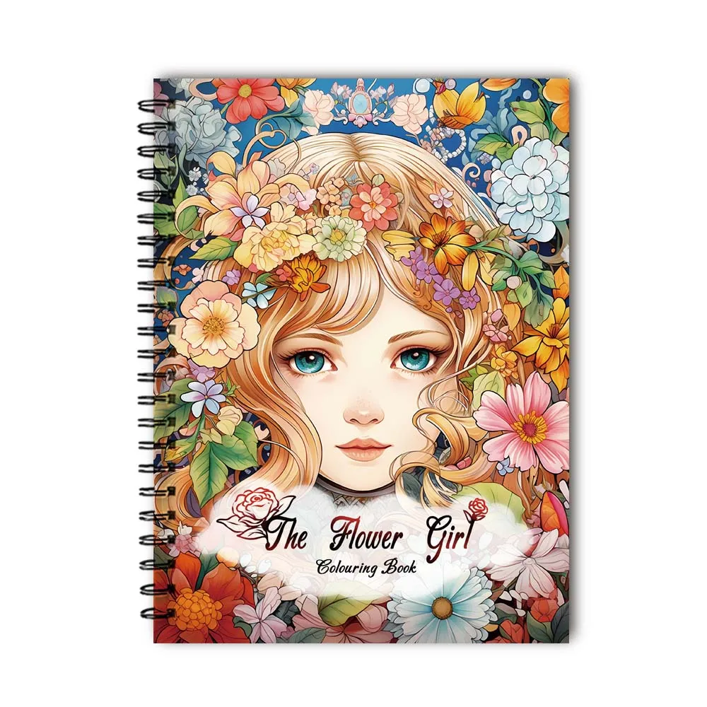 1pc, Flower Girl Coloring Book, Teenagers Coloring Book, 30 Different Patterns, 100gsm Thick Paper, Stress Relief, Birthday Gift 3