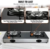 BENTISM Gas Cooktop Tempered Glass Countertop Cooktop 28" Max 10100BTU 2 Burners 4