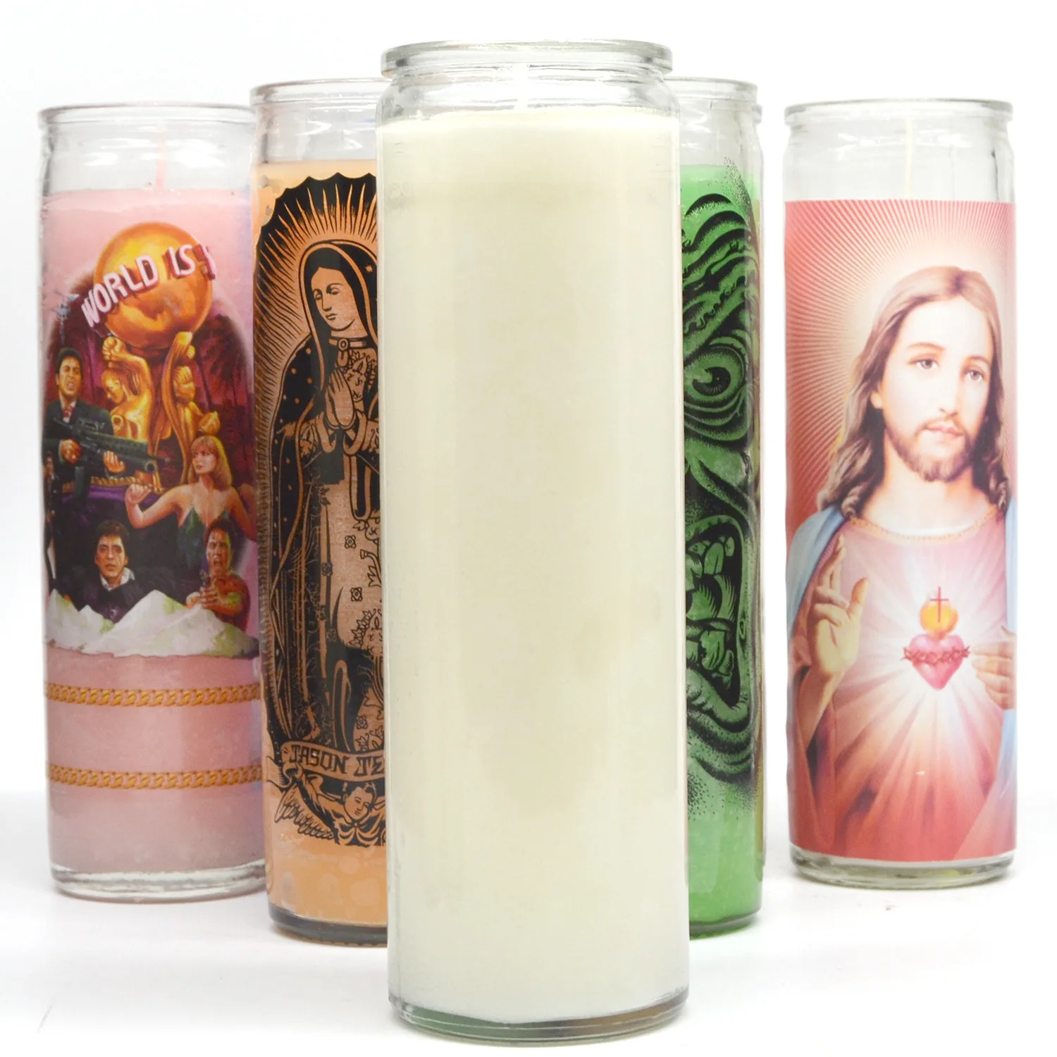 Drop Shipping Jesus Christ Candles Lamp Romantic Pillar Light Creative Flameless Soy Wax Candle