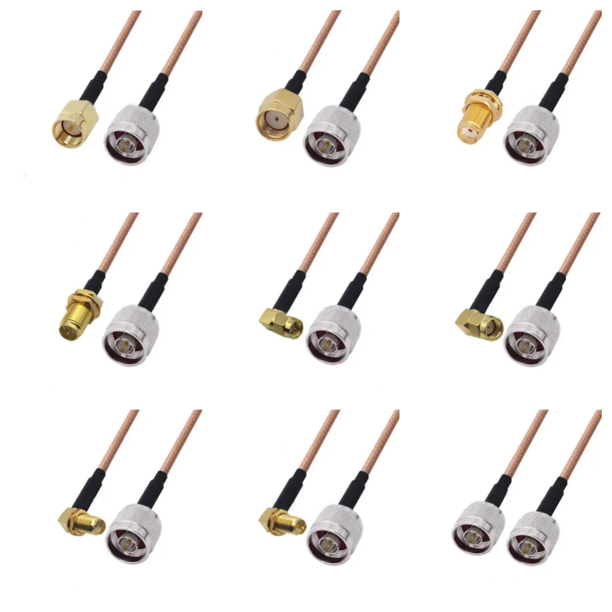 

1pcs RG316 Cable N Male plug to SMA / RP SMA Male Plug & Female Jack Connector RG-316 RF Coaxial cables