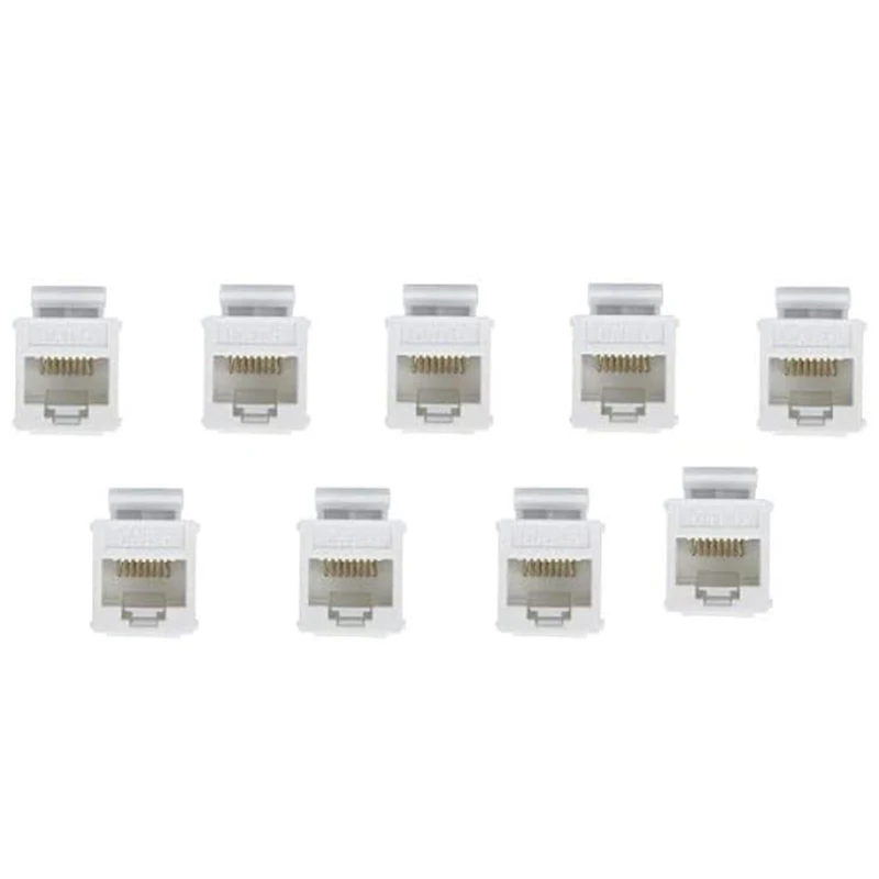 암-암 잭 인라인 네트워크 커플러, CAT6 키스톤 RJ45 커플러, 흰색, 10 팩