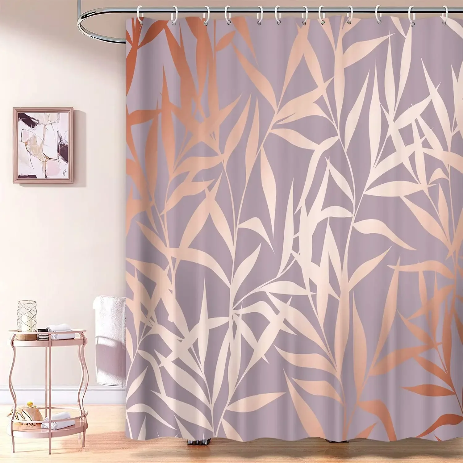 Rose-Gold-Shower-Curtain-Pink-Gold-Tropical-Leaves-Modern-Luxury ...
