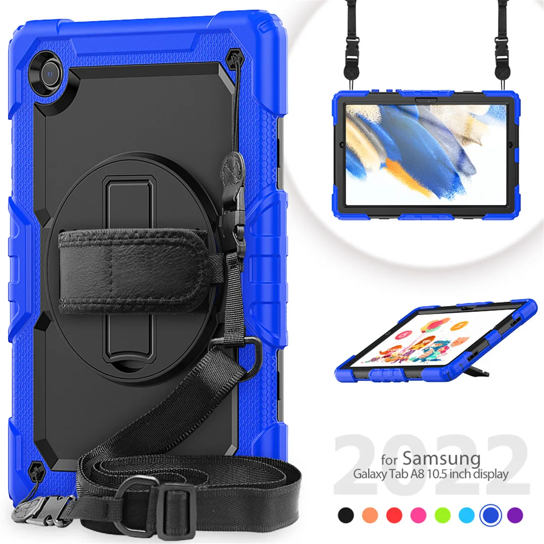360 Rotation Hand Strap &amp Kickstand Tablet Funda for Samsung Galaxy Tab A A8 10.5 Case 2021 X200 X205 X207 Protective Cover |