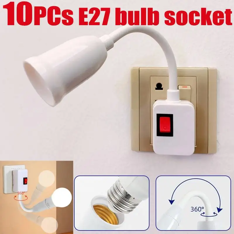 10 1pcs E27 Bulb Socket Lamp Bases Holder Led Light Flexible Bend 10-1pcs-e27-bulb-socket-lamp-bases-holder-led-light-flexible-bend