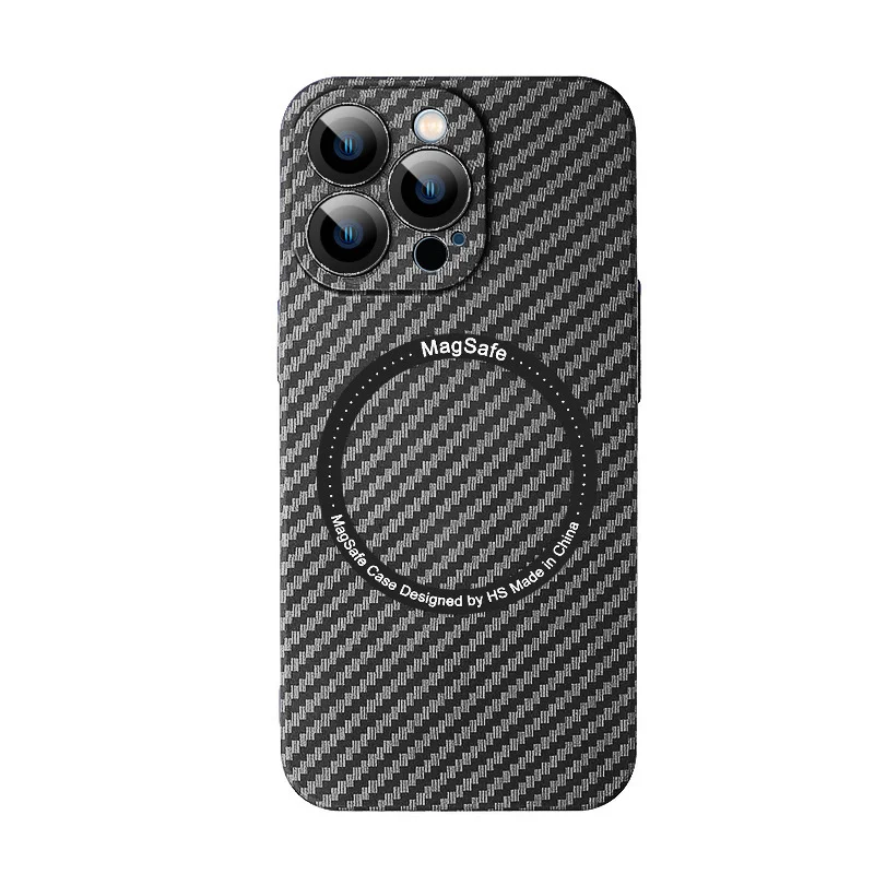 

Luxury For Magsafe Wireless Charging Hard Carbon Fiber Case For IPhone 13 12 Pro Max Plus Shockproof Cover Full Lens Protective