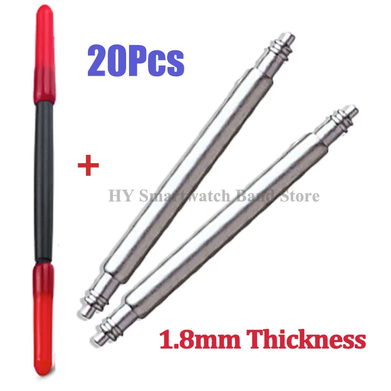 Premium Set of 20 Metal Spring Bar Link Pins for Watch Straps - Various Thickness Options