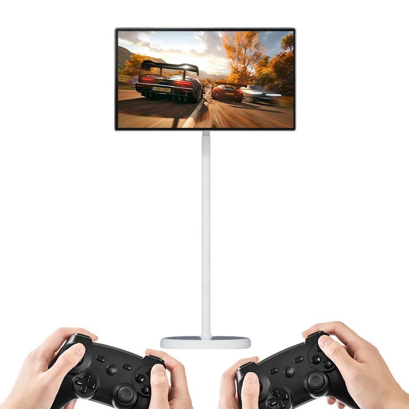 32" Smart Android LCD TV Portable with 12V JCPC Battery Power LED Backlight White Cabinet 32 Inch Portable Television