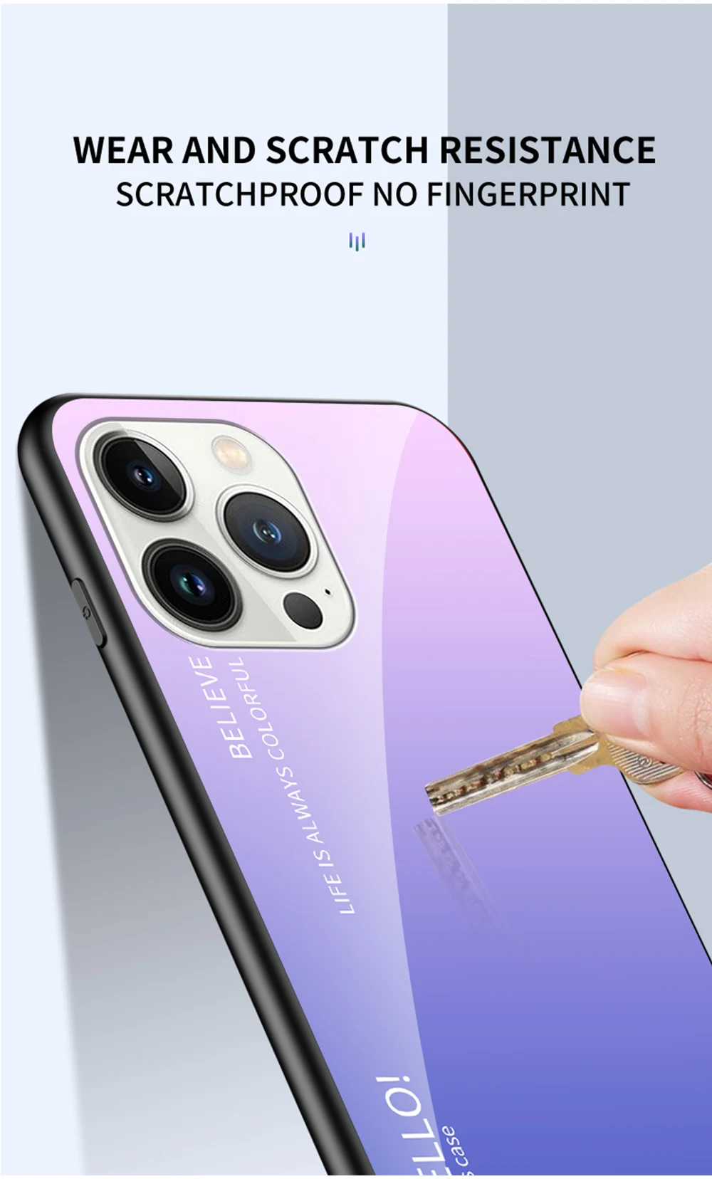 Gradient Glass Phone Case For Iphone, Stylish Protective Cover_voghion.com