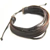 Pulsera de cuero multicapa tejida a mano para hombre