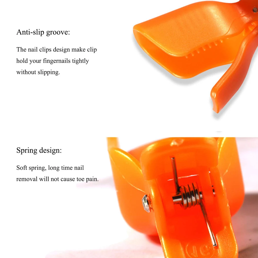 5Pcs Plastic Nail Art Soak Off Cap Clips UV Gel Polish Remover Wrap Colorful Manicure Easy-Off Clip Feet Care Pedicure Tools
