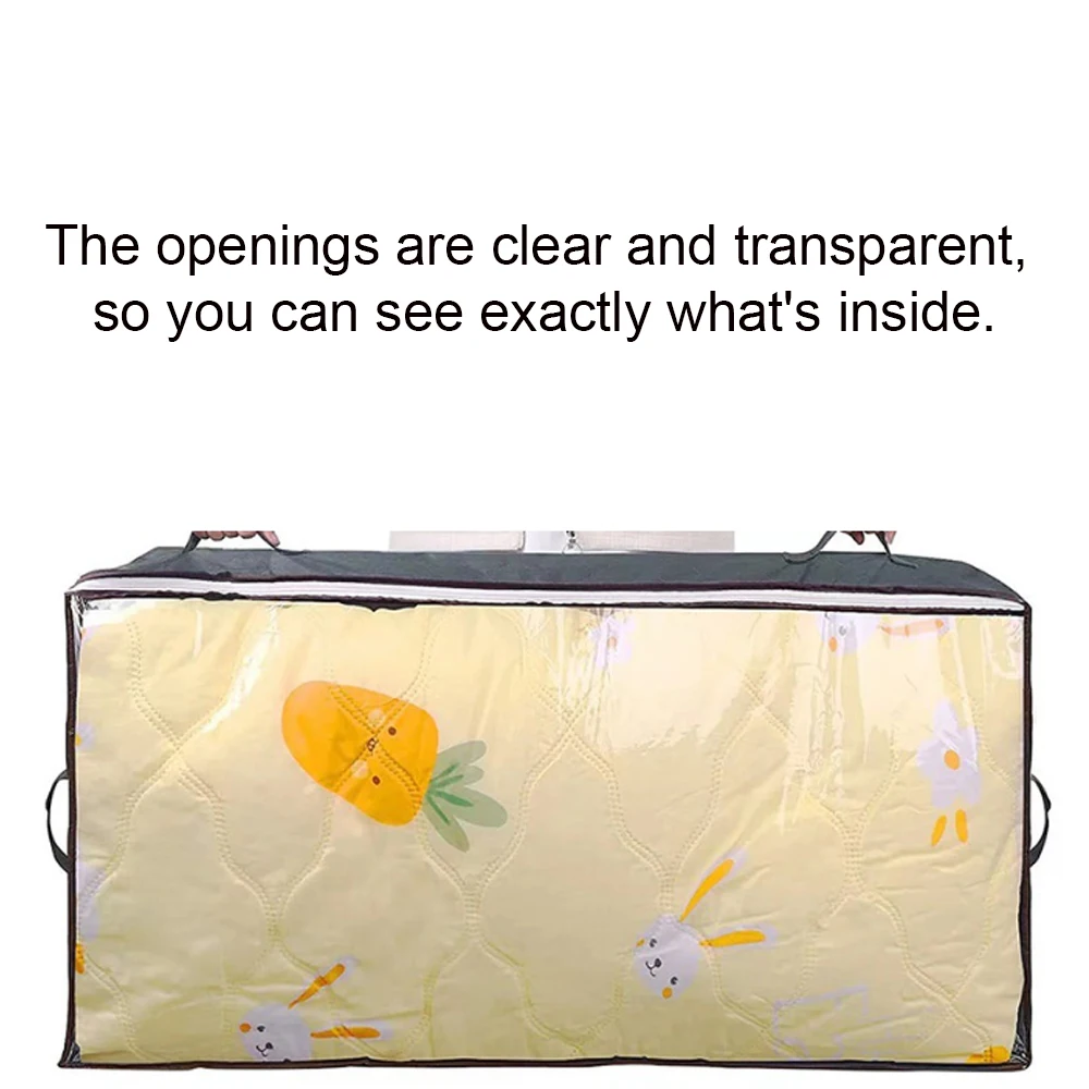 1PC Underbed Quilt Clothes Storage Bag Foldable Clothes Storage Bag Transparent Dustproof Multifunctional Travel Dormitory 5