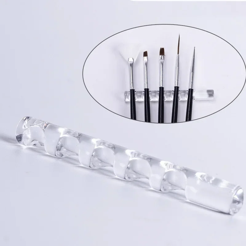 

Прозрачный акриловый держатель для ручек, простой стильный держатель для кистей для рисования, подставка, офисные принадлежности, аксессуары для стола, 5 ячеек