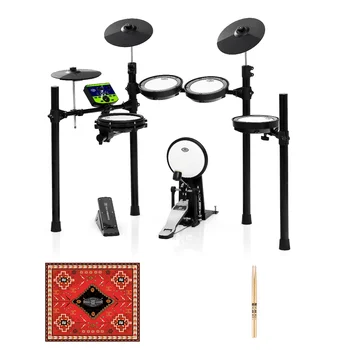 PD333 Fully Stocked Electronic Drum Set Mesh Head Percussion Instrument With Silicone Drum Chamber For Musical Instrument Use