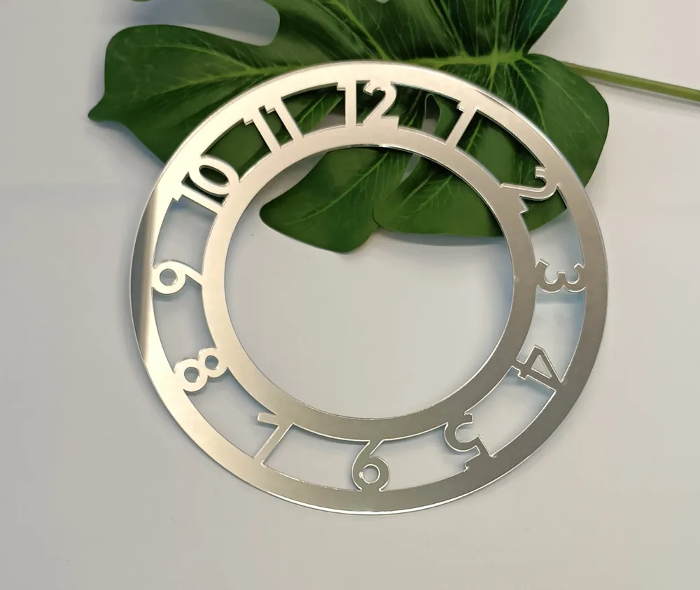 set of 2 Modern Mirror Clock Face, Number Clock Face Gold Silver Rose Gold for clock making, resin art