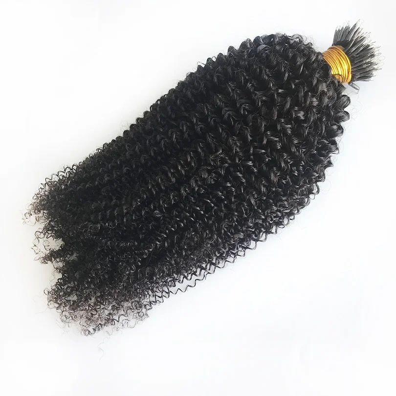 Curly Nano Ring Hair Extension Deep Curly Micro Link Pre Bonded Nano Tip Ring Hair 100strands Malaysian Remy Human