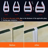 ซีลยางซิลิโคนรูปตัว H/F/U สำหรับประตูห้องอาบน้ำ หน้าต่าง กระจก ขนาด 2 เมตร/ม้วน สำหรับกระจกหนา 6/8/10/12 มม. 5
