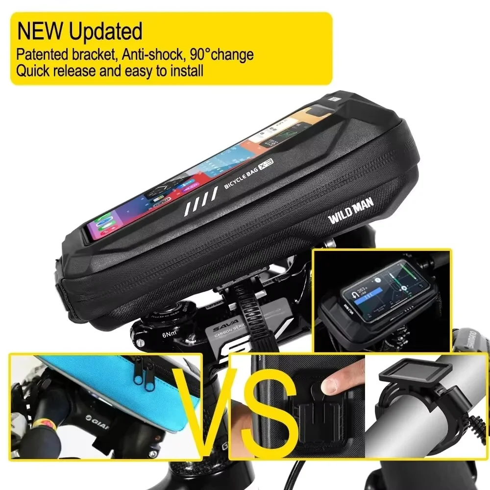 Bike phone holder New Bike Phone Holder Bag Case Waterproof Cycling Bike Mount 6.9in Mobile Phone Stand Bag Handlebar MTB Bicycle Accessories