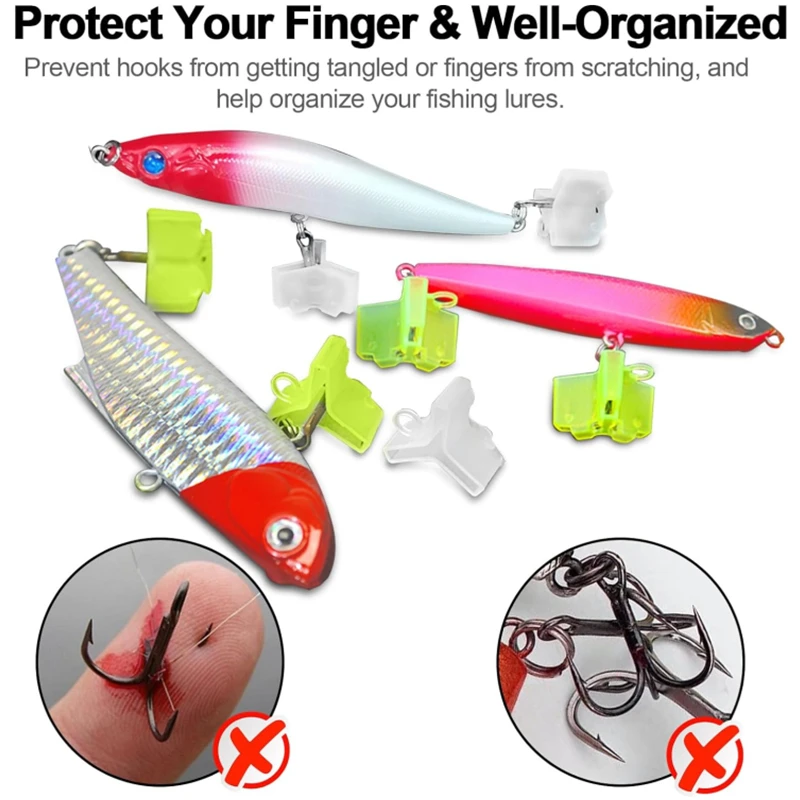 Description Picture 6 of item100/50PCS Durable Protector Caps Fishing Out Hook Cover Safety Treble Fish Gear Lightweight Accessories with Slots Sleeves Tools