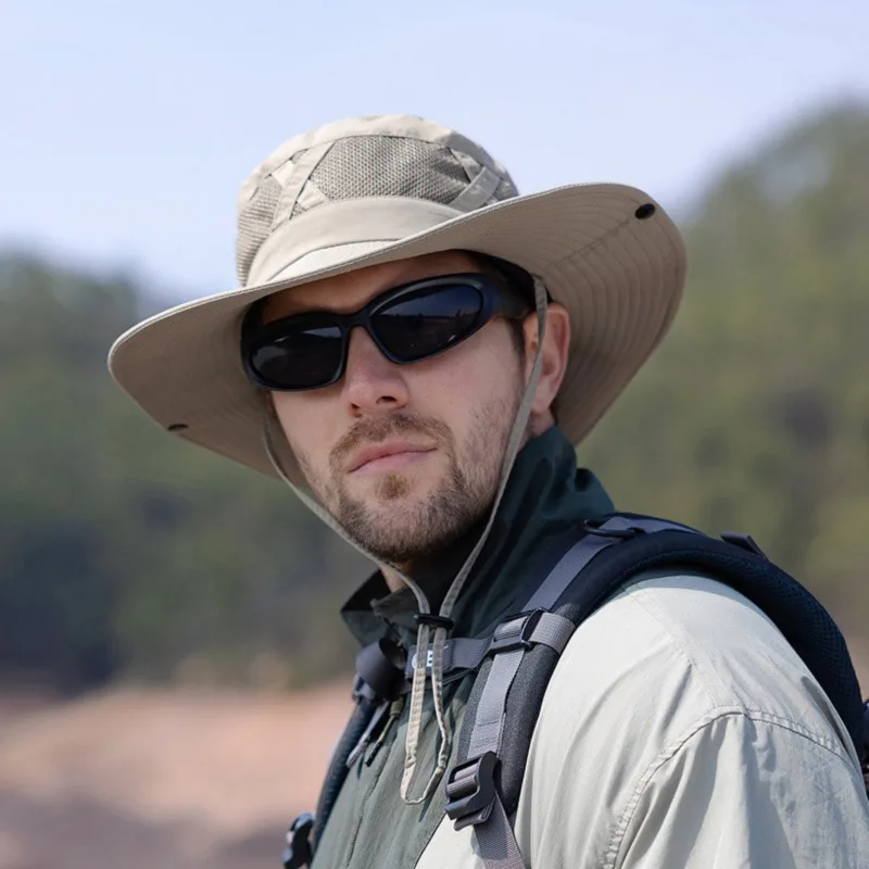 Pălărie de soare pliabilă pentru bărbați, cu protecție UV, respirabilă, pentru drumeții, plajă, vară, Safari, vânzare fierbinte, 1 buc_voghion.com
