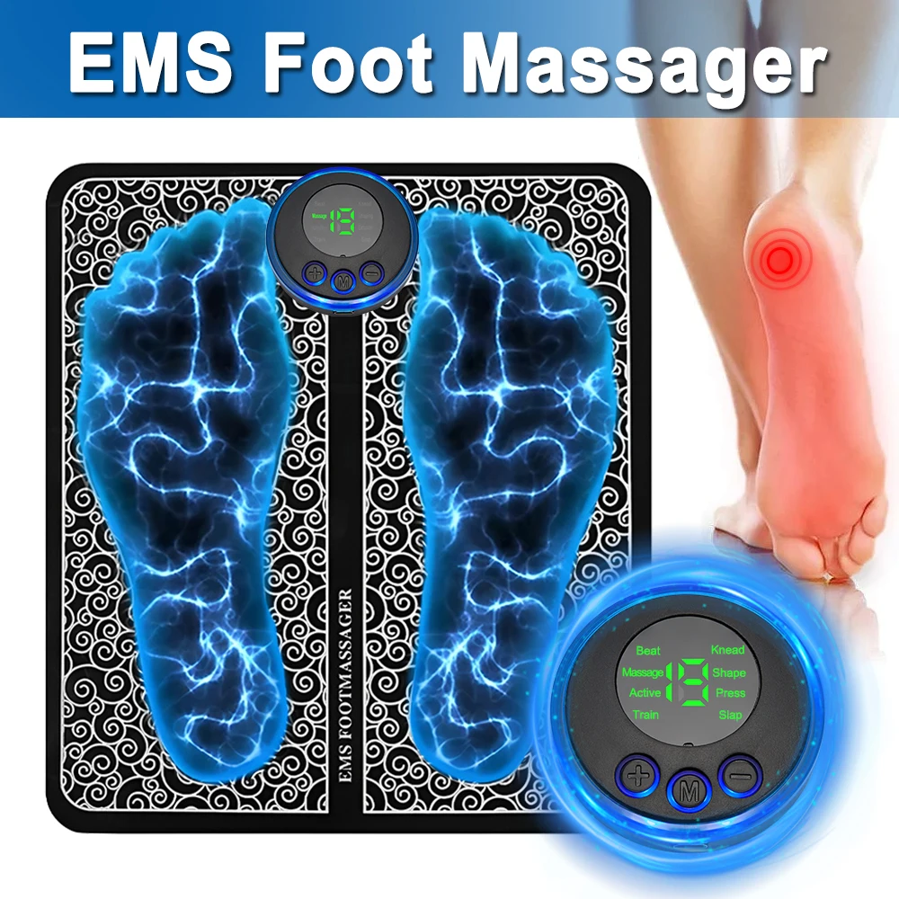 Ems Foot Massager Mat Stimolatore Muscolare Cuscino Per Piedi Pieghevole Pad Pulse Agopuntura Sollievo Dal Dolore Circolazione Sanguigna Assistenza Sa