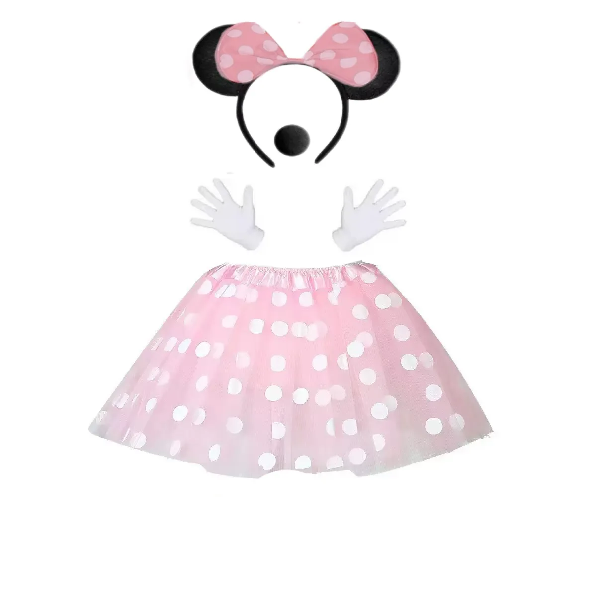 Women Mouse Costume Mouse Tutu Skirt Headband with Mouse Ears Gloves Nose Bow Tie Bow Carnival Costume Women Carnival Theme