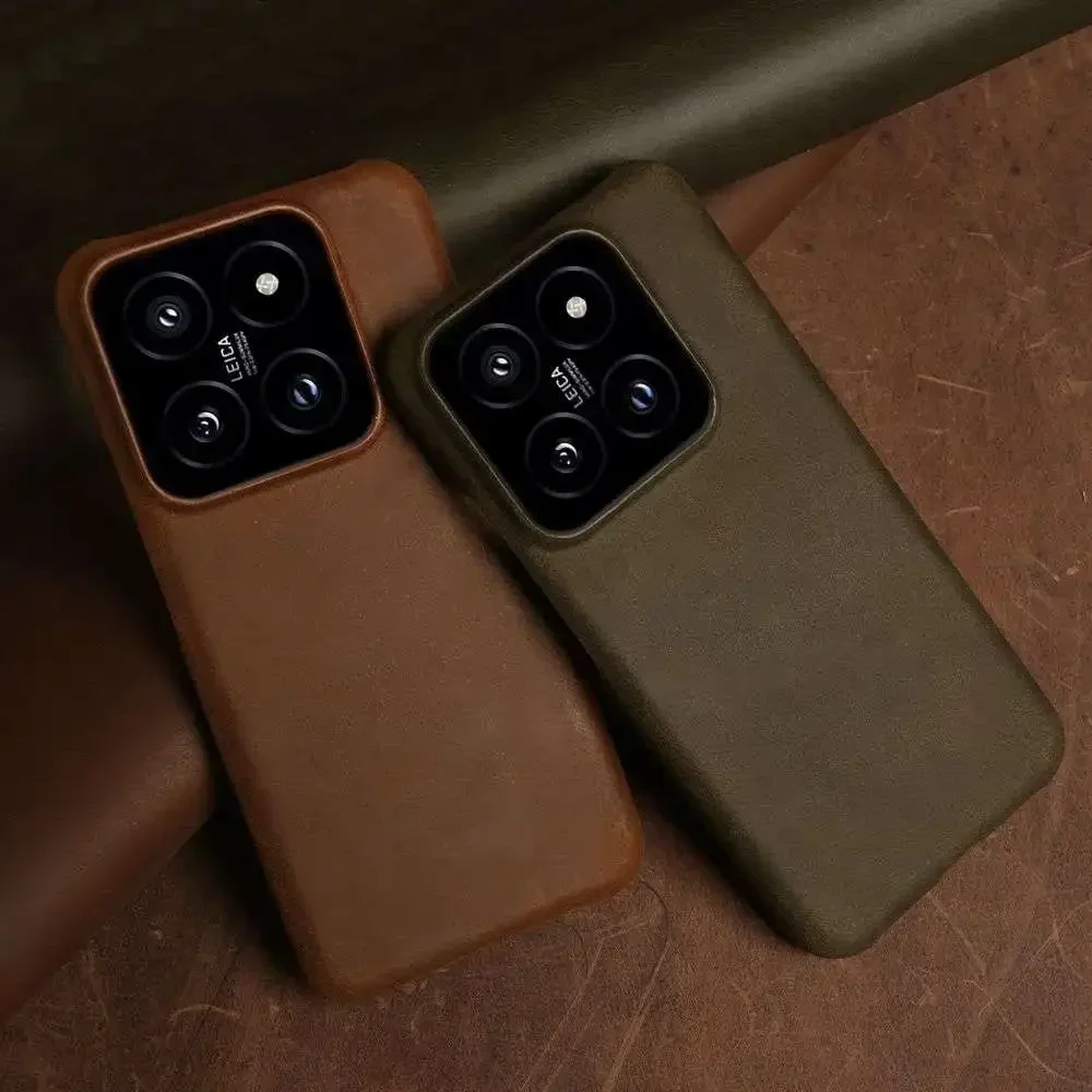Durable Luxury Genuine Leather Phone Case - Retro Style Cover