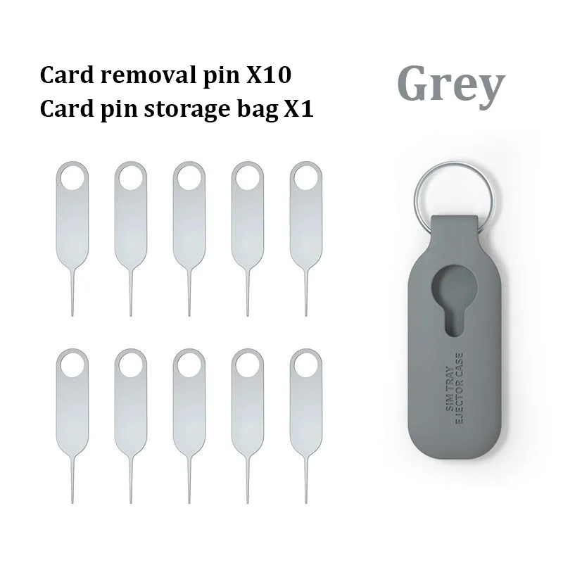 10pcs Sim Card Tray Ejector Eject Pin Key+ 1pc Rubber Storage Bag Set