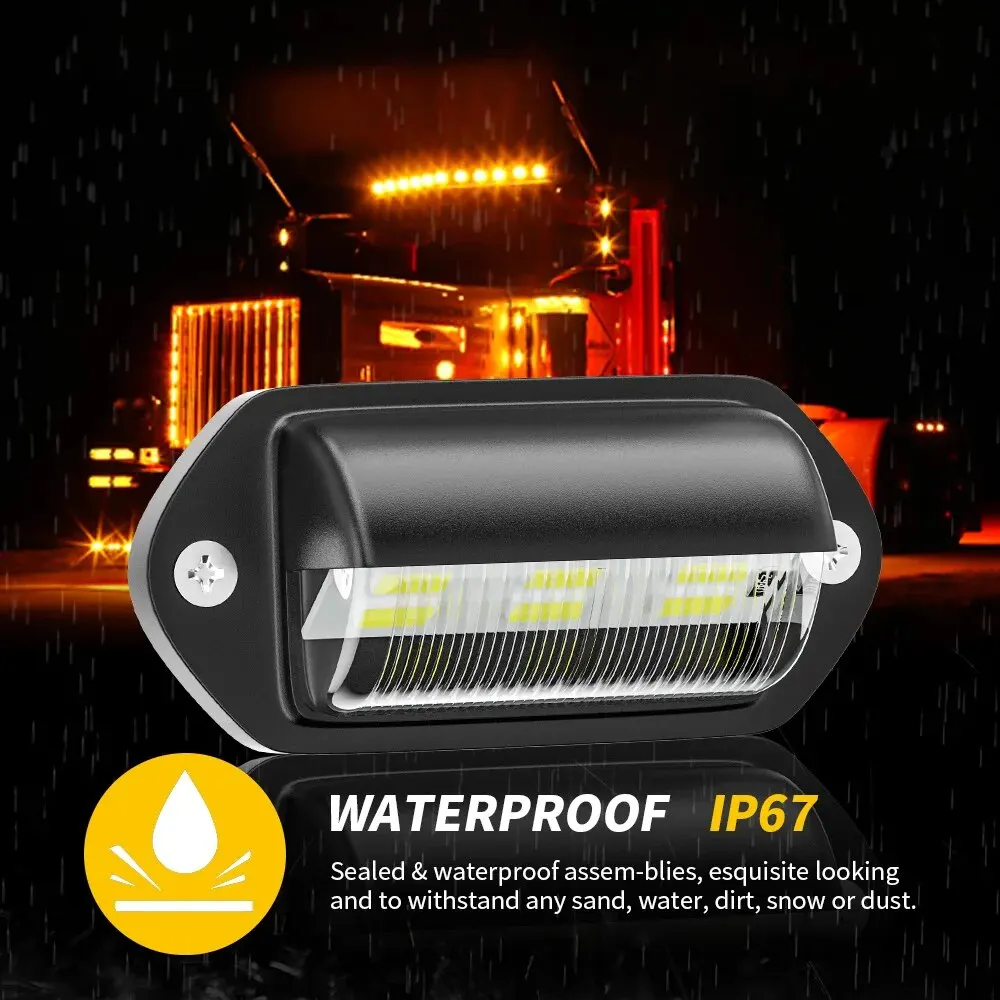 Luces De Matrícula LED 12V-24V Universales - 2 Unidades, Blanca 7000K, Resistente Al Agua Para Coche, Furgoneta O Remolque