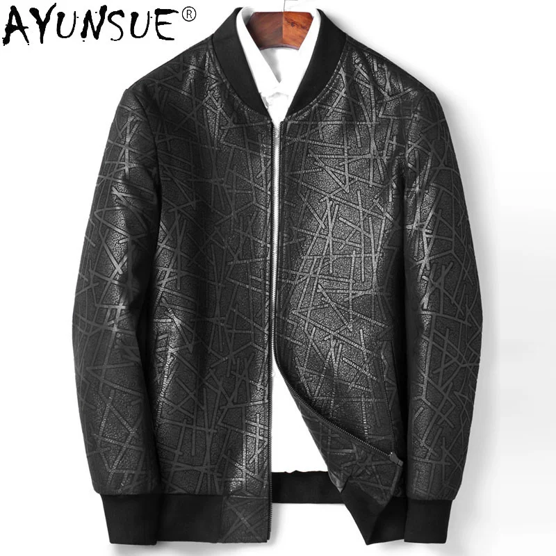 

Men Clothing 2024 New Motorcycle Genuine Leather Jacket Men's Clothes 5XL Printinting Sheepskin Coat Ropa Hombre LXR369