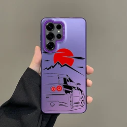 Vibrant Silver IMD Phone Case with Japan JDM Sports Car Design - Samsung S22 5G (B1 - Purple)
