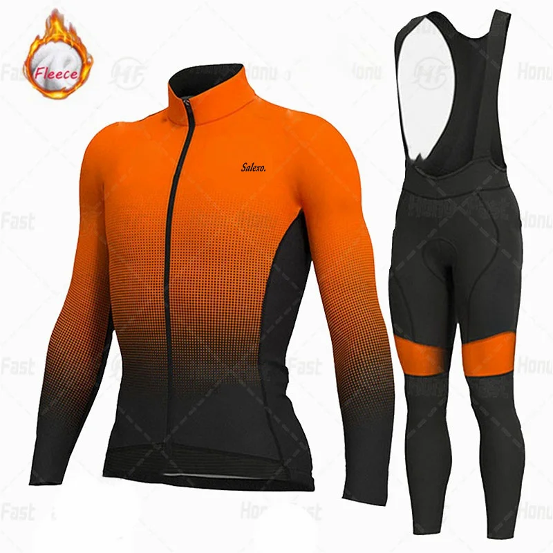 Men Winter Cycling Jersey Set Thermal Fleece Cycling Clothes MTB Bicycle Clothing Warm Mountain Bike Wear Triathlon cycling jersey cycling shirt cycling suit cycling jersey set