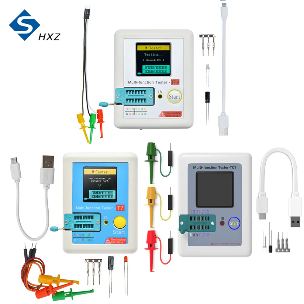 Lcr-Tc1 Lcr-T7 Tft Lcd Display Multi-Meter Transistor Tester Diodo Triodo Condensatore Resistore Tester Esr Lcr Npn Pnp Mosfet