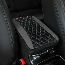 Multi - Color Embroidered PU Leather Car Armrest and Console Cushion (Grey)