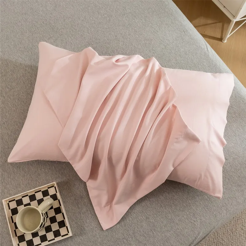 Luxurious Solid Color Pillowcase Set - Ultra Soft & Hypoallergenic in Elegant Black, Grey, or Pink