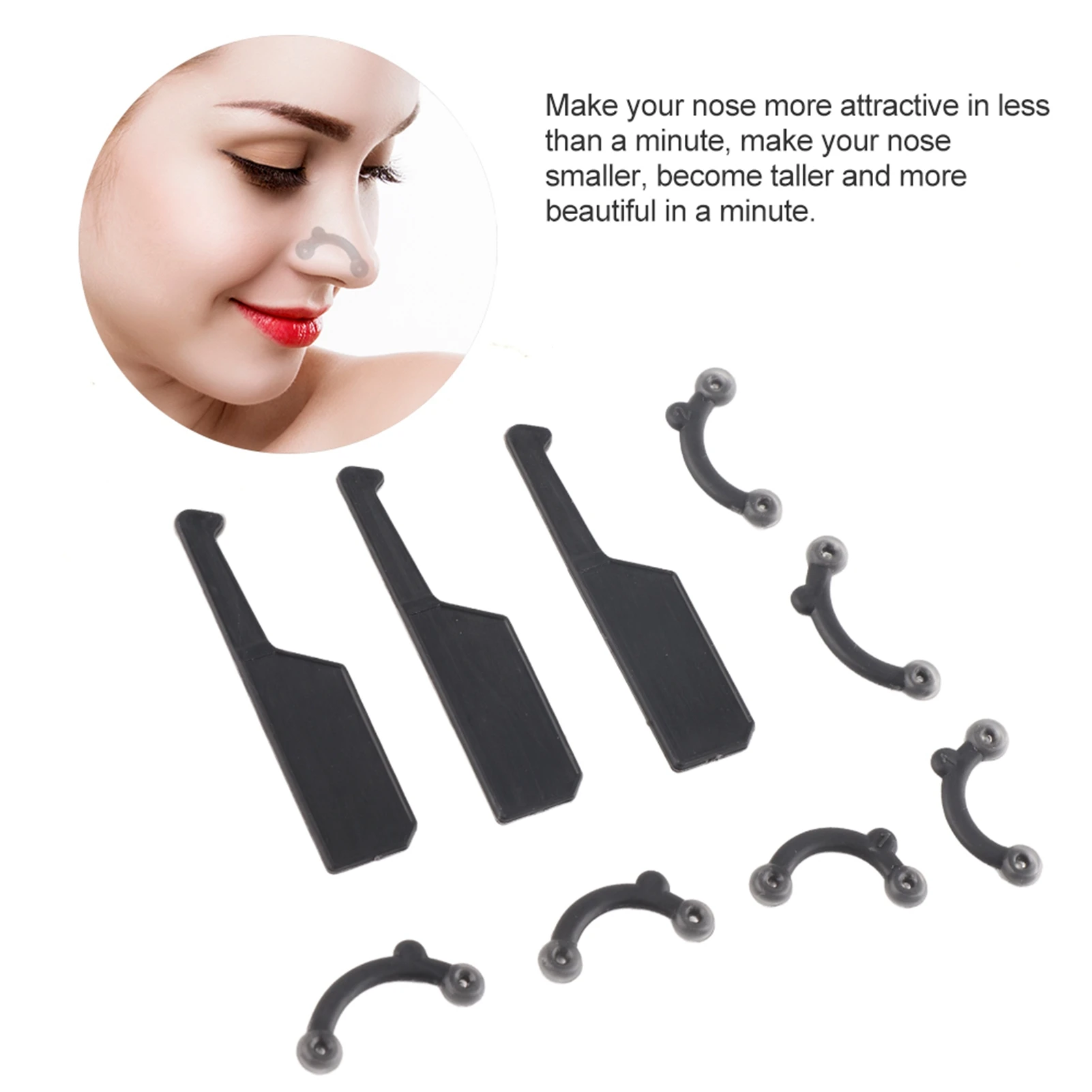 Beauty Nose Clip Corrector Massage Tools 9Pcs Nose Up Lifting Shaping Clip Clipper Shaper Bridge Straightening No Pain nose clip nose shaper