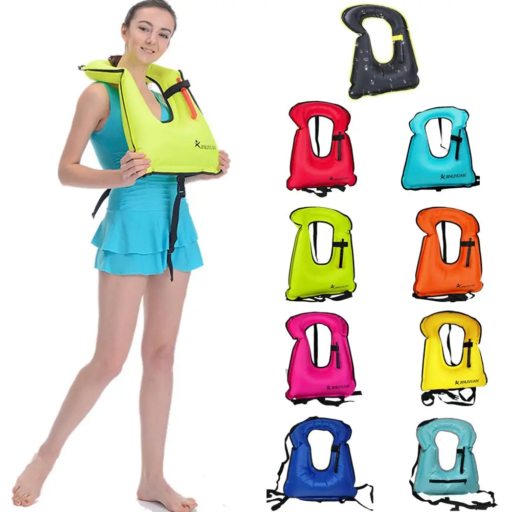 Portable Swimming Inflatable Breathing Vest Child Tank Tops Pvc Snorkeling Life Vests For Adults F9P2