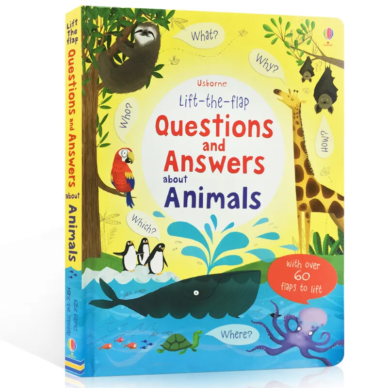 

MiluMilu Lift-the-flap Questions And Answers About Animals Usborne Buku Picture Book Of PoPular Science Knowledge For Children