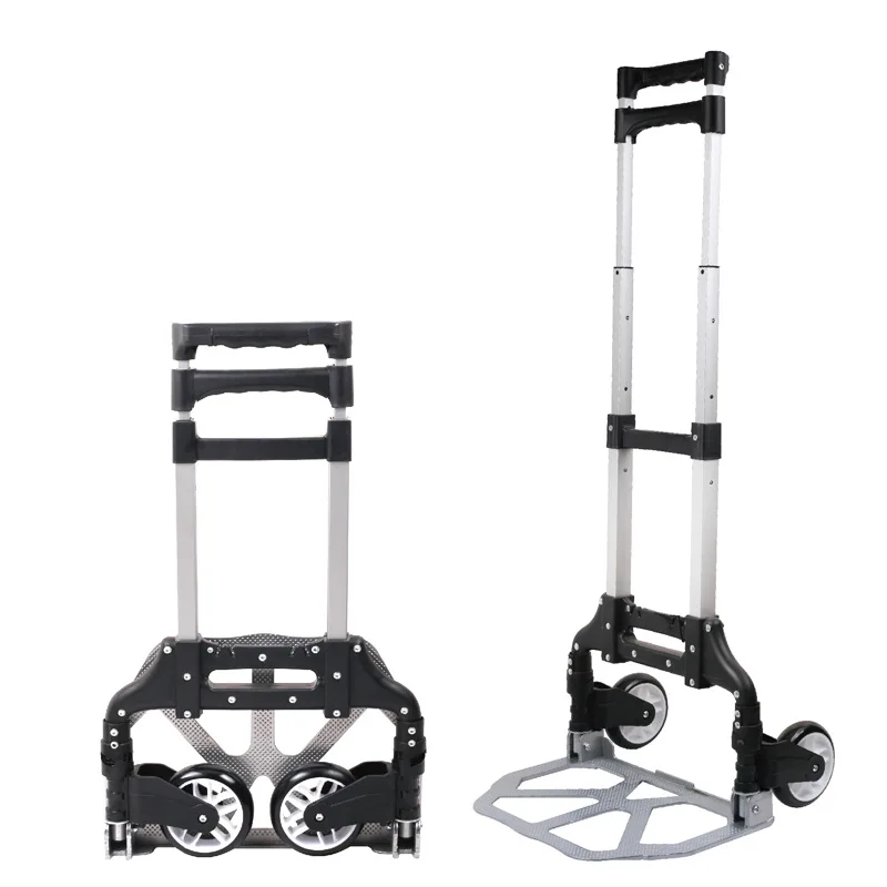 Portable Folding Trolley Collapsible Hand Truck Lightweight Barrow Cart for Luggage Shopping Travel Cart Home Use portable hand cart