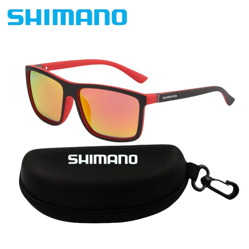 

New SHIMANO Outdoor Polarized Sunglasses for Men's Sports Colorful Driving Square Box Frame Riding Sunglasses J732