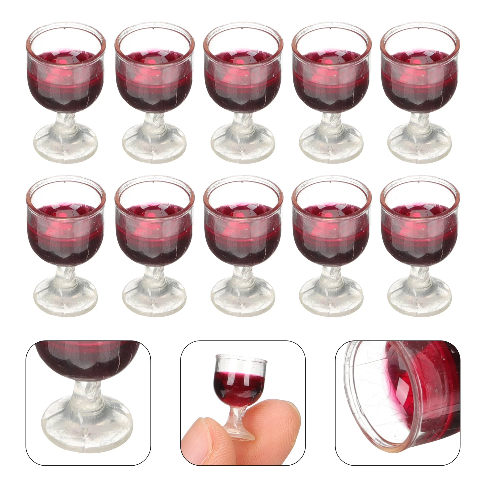 10 Pcs Glassess Dollhouse Glass Miniature Decoration Accessories Micro Food Play Props Decorative Tiny Dolly Glasses